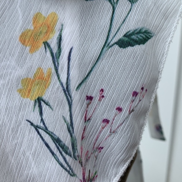 one shoulder mini dress peplum style flowing fabric garden flower print fairy - Picture 3 of 14